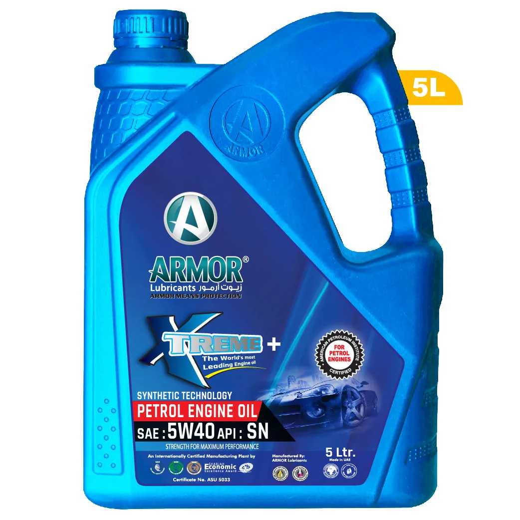 Armor Lubricants synthetic motor oil 5W-40 SN car engine oil for light-duty petrol and diesel engines.