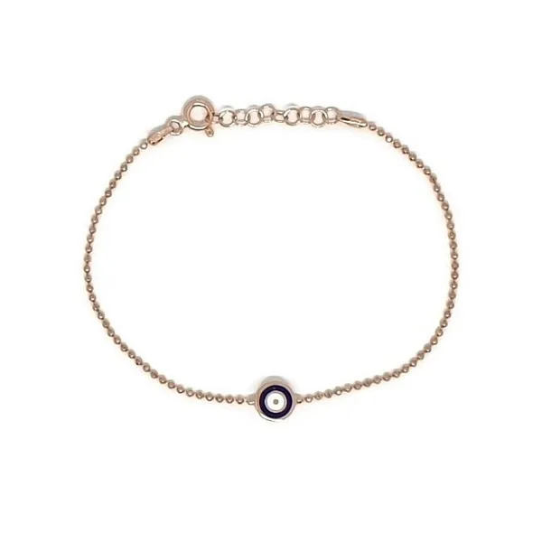 925 STERLING SILVER CHAIN BRACELET TURKISH EVIL EYE ENAMEL  CHAIN BRACELET SILVER GOLD ROSE GOLD PLATED