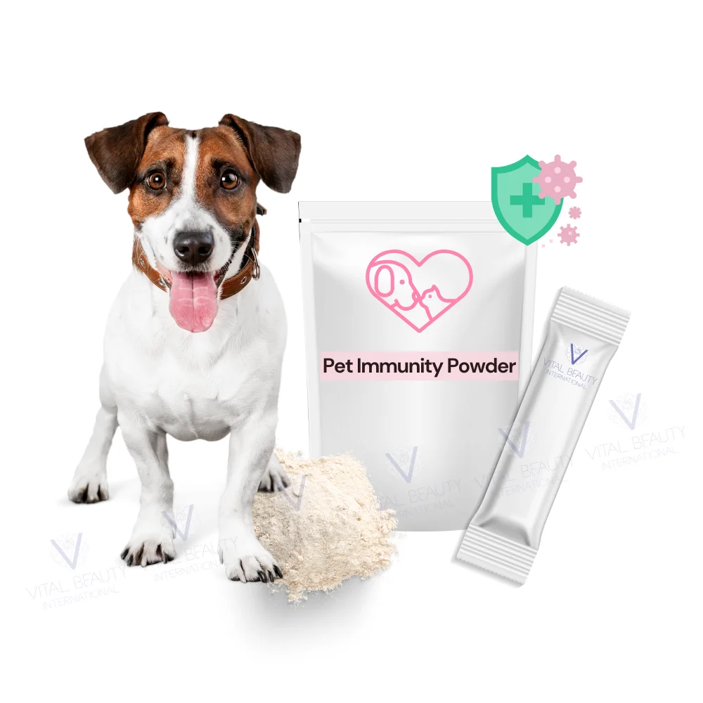 100% Natural Pet Immunity Powder Sachets with Custom Logo Stronger Immune System Booster for Dogs and Cats