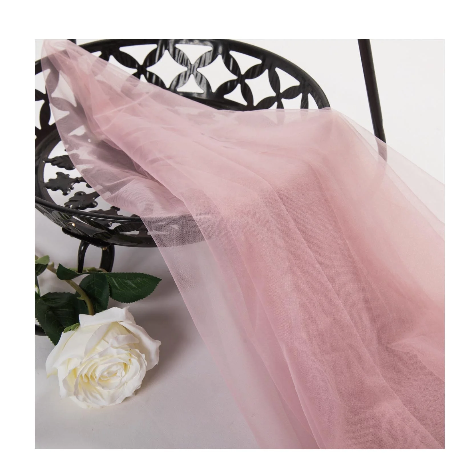 Tricot Illusion Soft Tulle TuTu Knitted Wedding Hayal American Nylon White Tulle Bolt Mesh Fabric