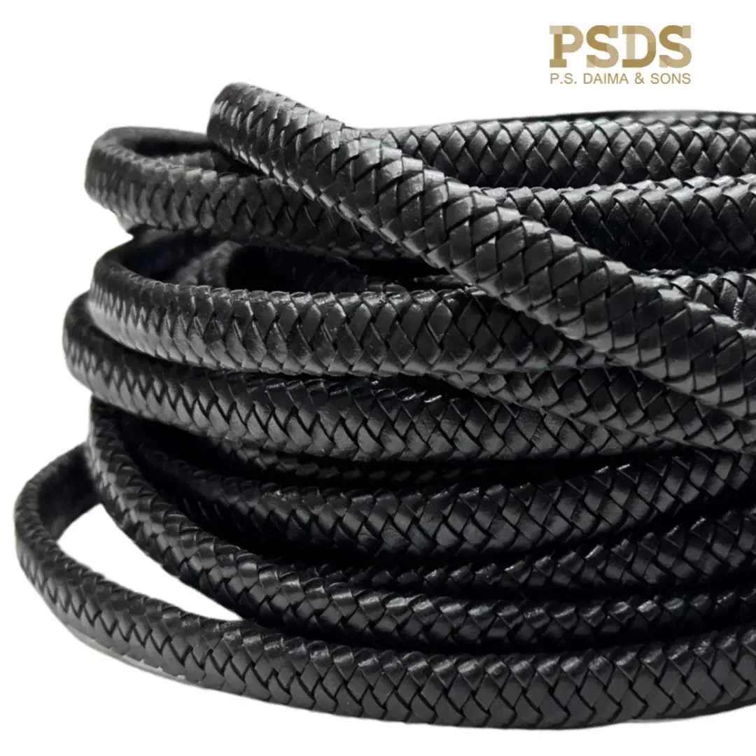 Oval braided leather cord | High Quality Manufacturer | Great Rub Fastness, Light Fastness & Perspiration Fastness PSD