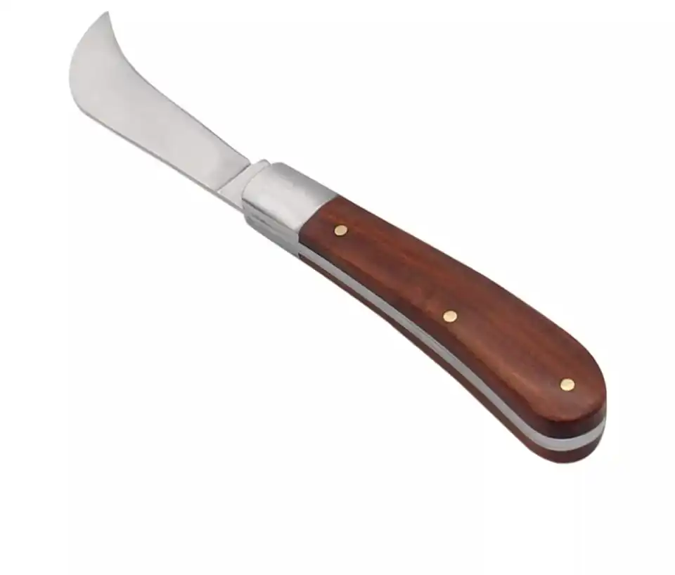 Stainless Steel Mushroom Knife Wallpaper Rosewood Handle Sickle Pocket Folding Knife Electrician Knife Camping Survival Tools