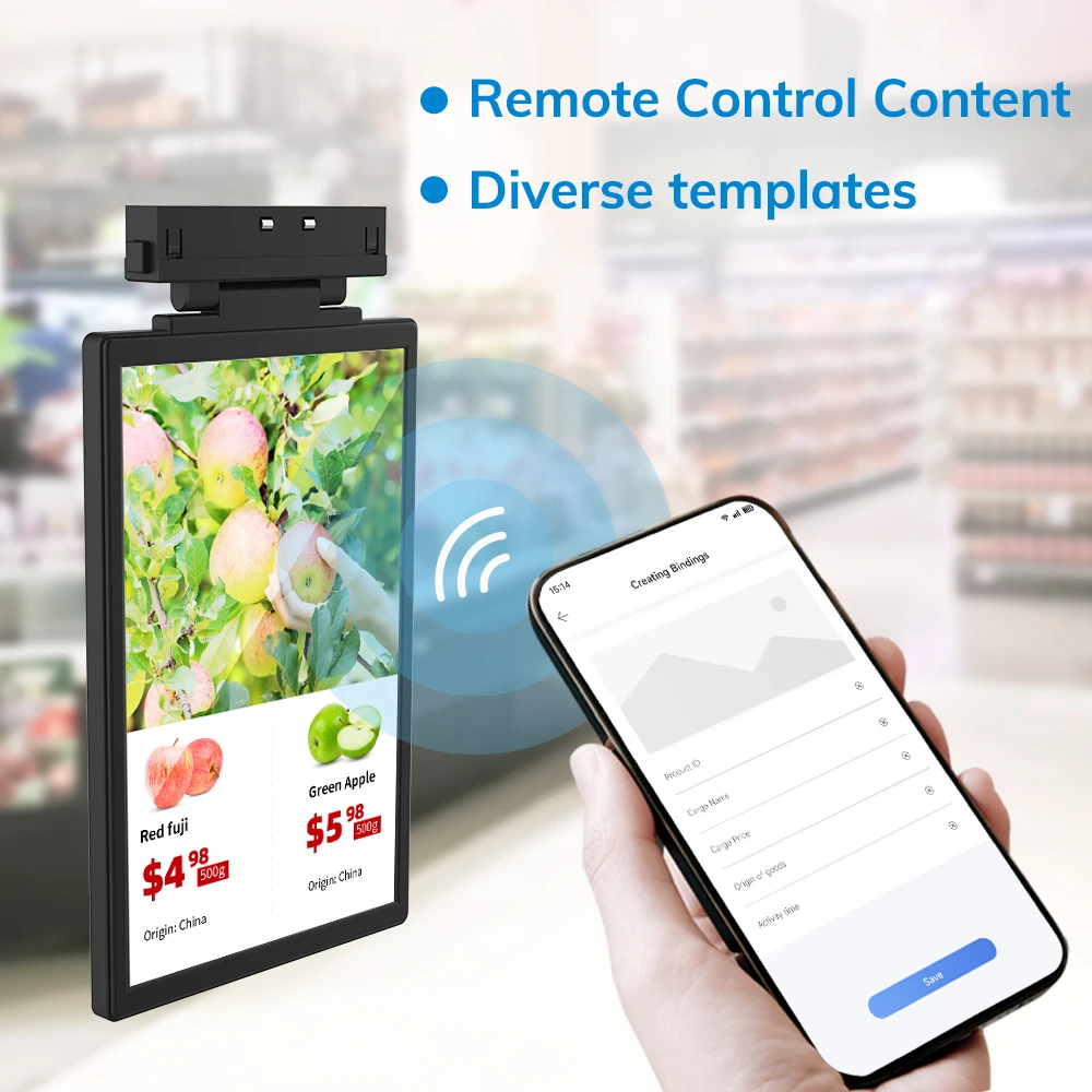 MinewTag Electronic Label WIFI Smart Shelf LCD Colorful Digital Signage Display Screen Price Display Sign For Supermarket