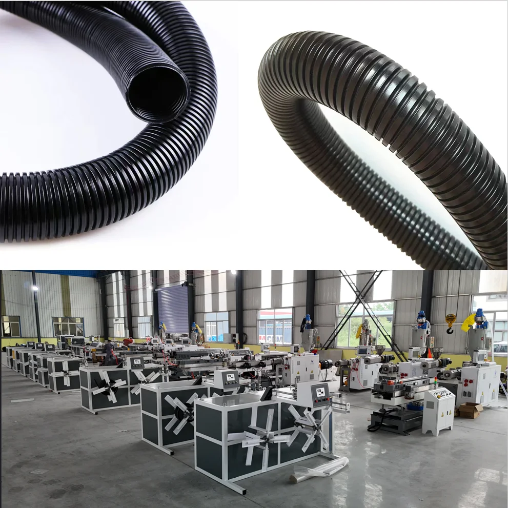 Electric Flexible Corrugated Conduit Production Line STANDARD PVC PP PE PA SINGLE WALL CORRUGATED PIPE MAKING MACHINE