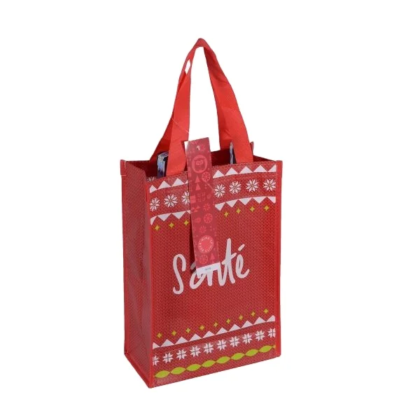 Multicolor Wine Tote Bag 4 To 6 Bottles Custom Logo Printed PP Non Woven Eco Friendly Reusable Material