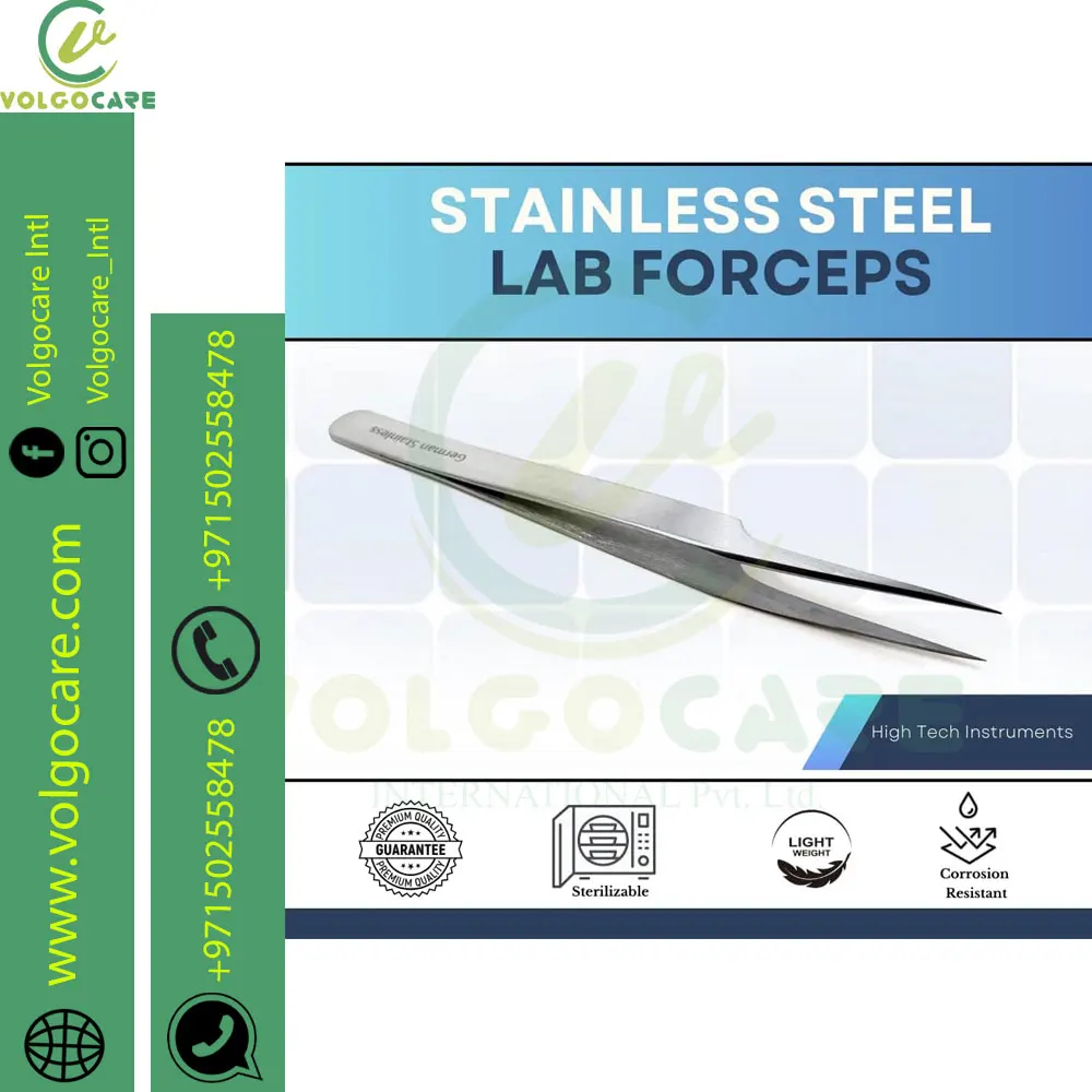 High Precision Surgical Lab Forceps Fine Point Tweezers For Microscopic Tasks Multipurpose Tool Straight + Angled Tips Medical