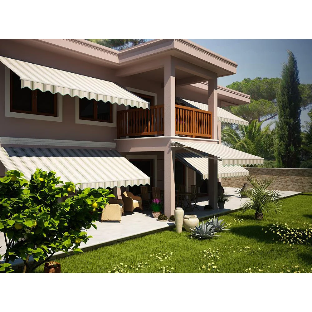 100% Высококачественная окрашенная Акриловая ткань для навесов, больших солнцезащитных котенков, морских парусов и аксессуаров-Novosol white & green