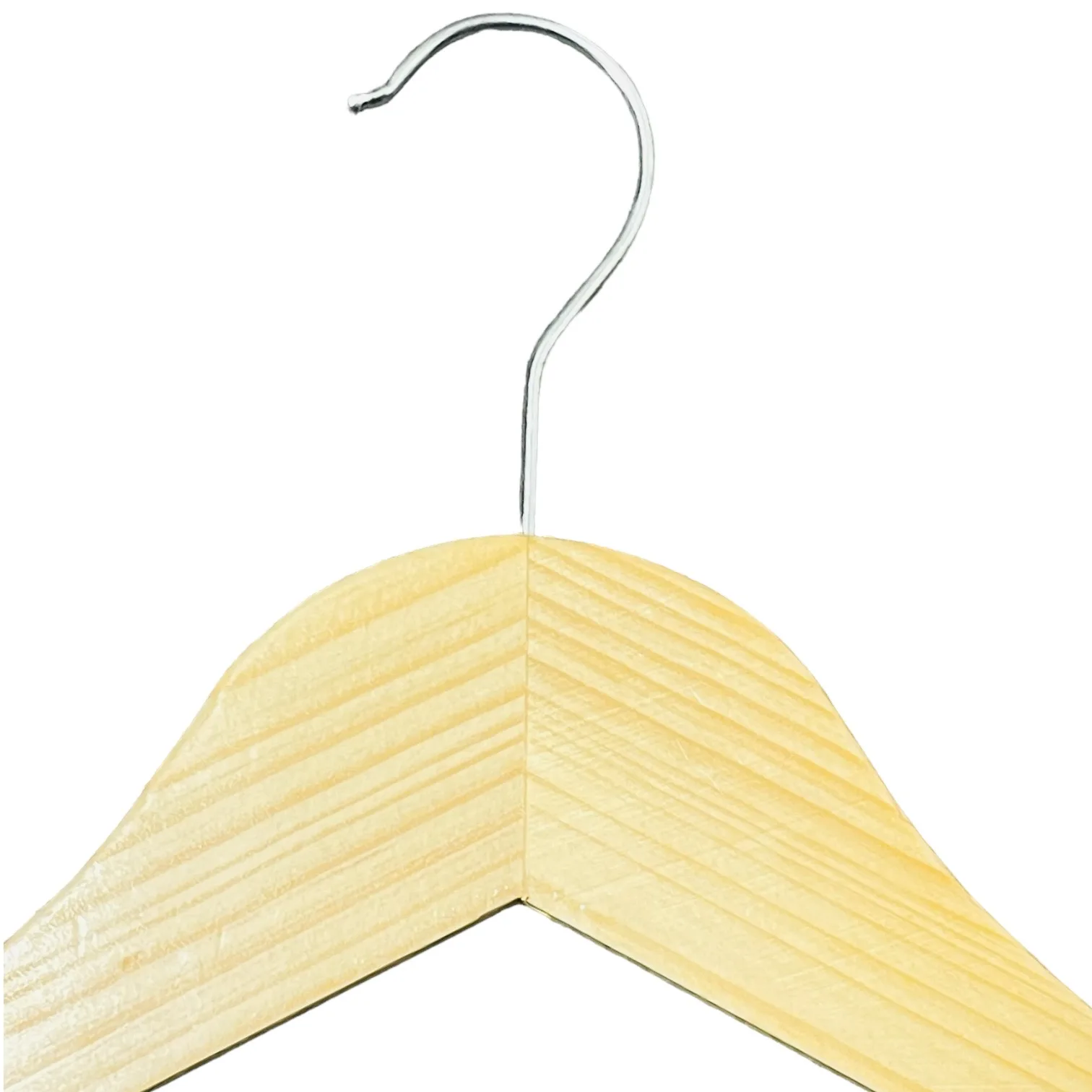 Hot Sales 2023 Nature Color Material Wood Hangers For Clothes Wooden Hangers With Clips Non Slip For Garment Display Bulk Qty