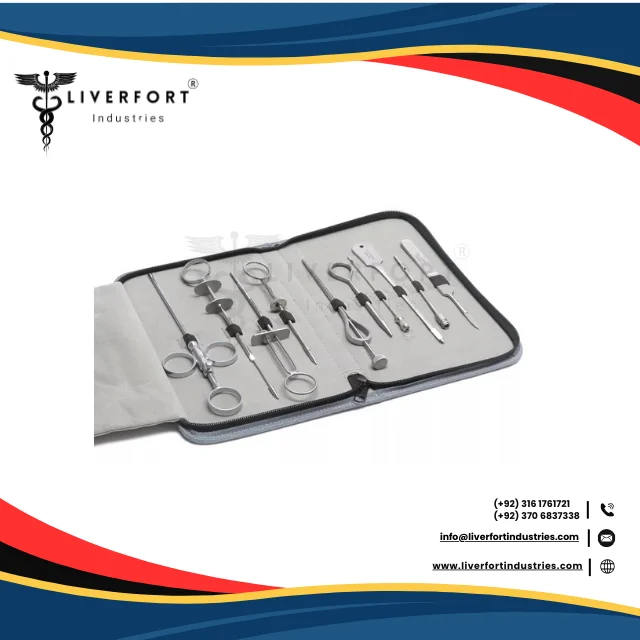 Premium Quality Teat Udder Cannula or Needles 10 Piece Set Stainless Steel with Zipper Case Professional Cattle Veterinary Tools