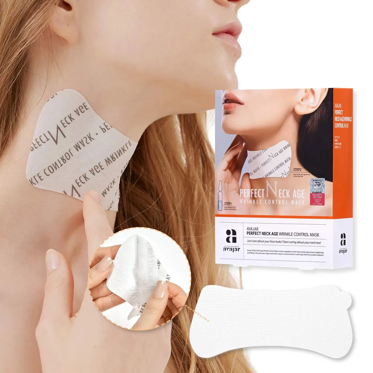 Korean Neckline-lifting mask Lift Cream Pads  products made in korea  Avajar Perfect Neck Age Wrinkle Control Mask 5pcs