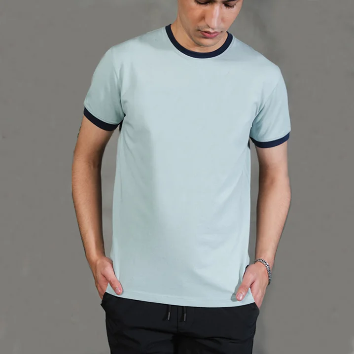Wholesale Price Top Trending High Quality T shirt For Men Customized Baby Blue Color T shirt For Boys
