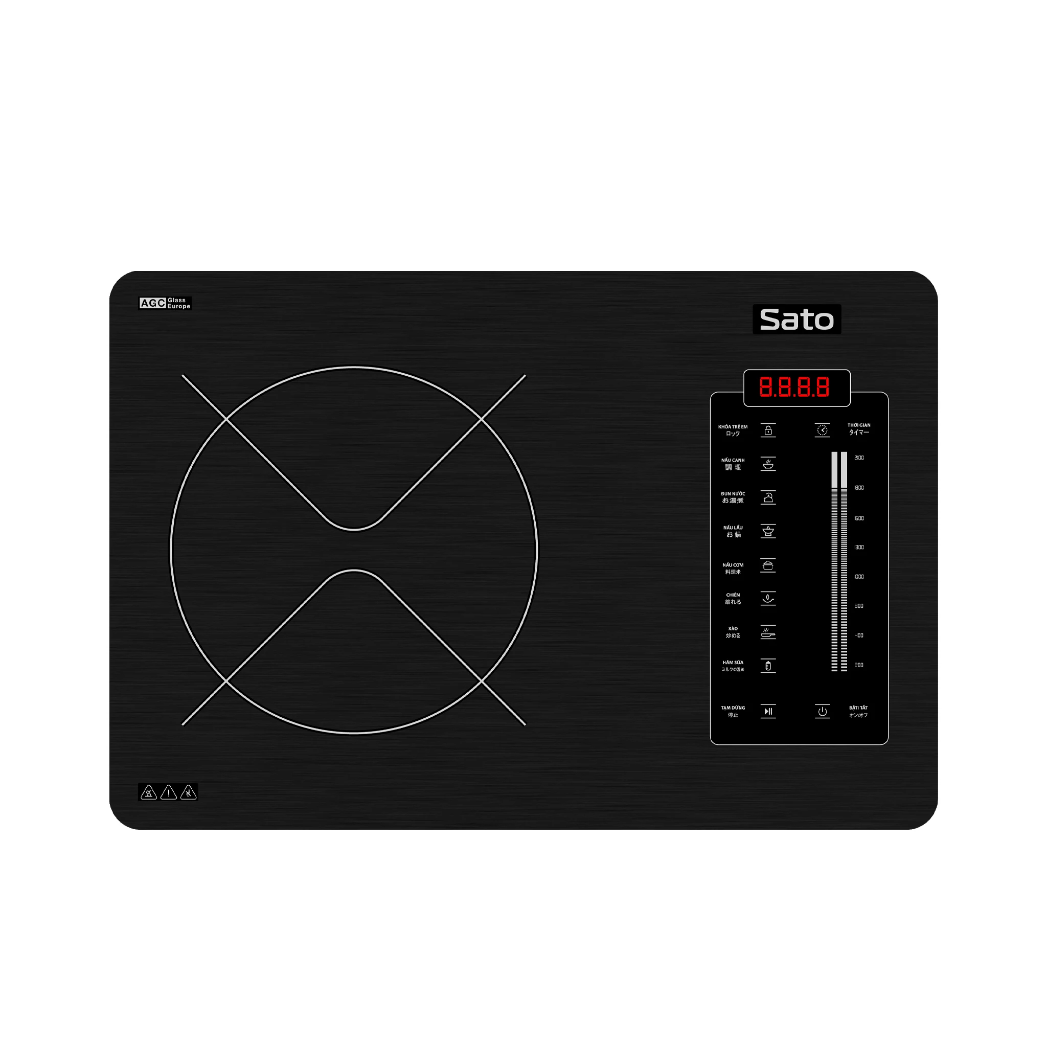 Sato OEM/ODM BT027 Smart ELectric Single Stove Cooktop Induction Cooker Single Burner Multifunction Inverter Technology