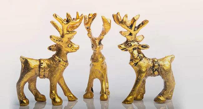 Standing Reindeer metal Small Deer Statues Sculpture Christmas Ornaments Desktop Decoration home and office decorations gift 3pc