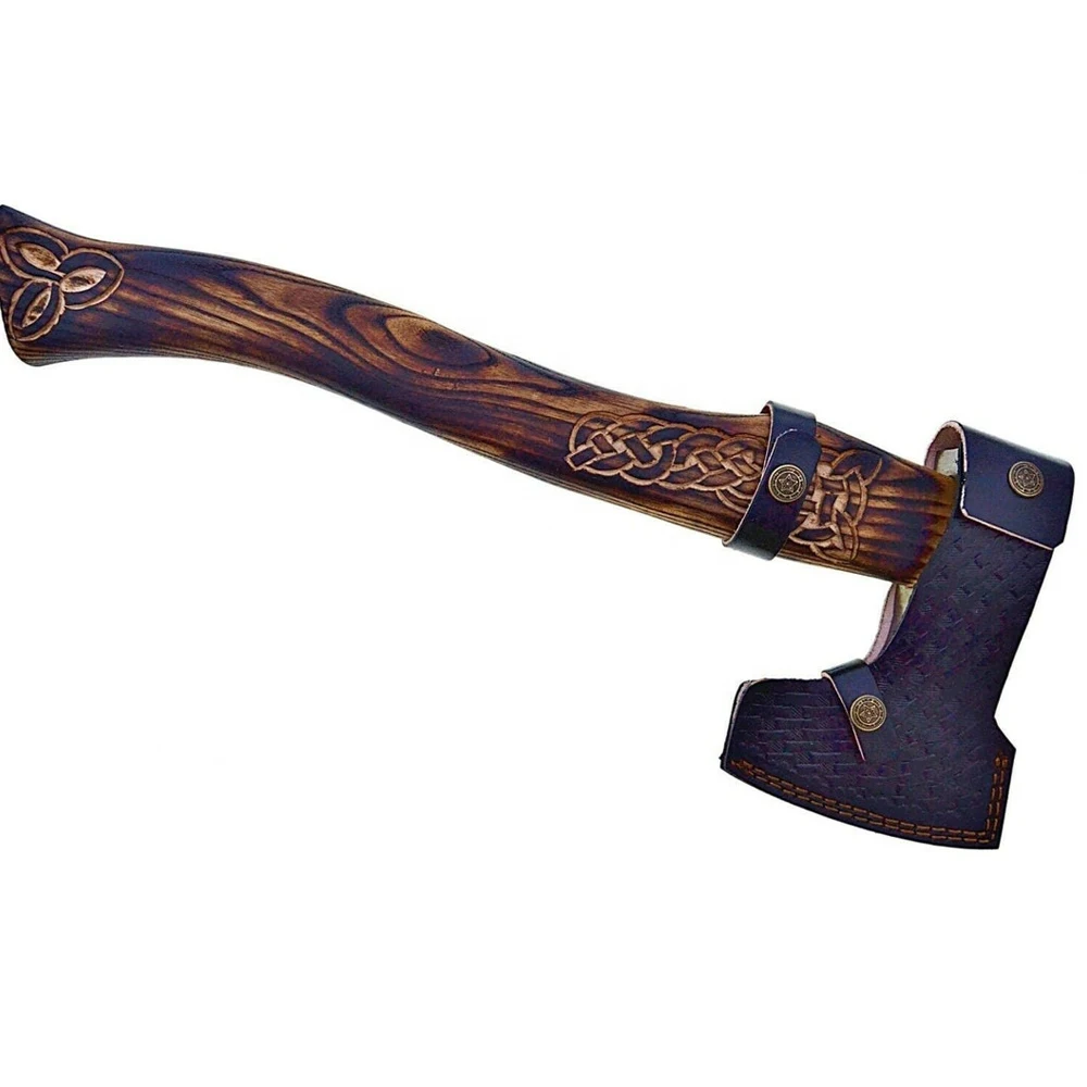 Топор из дамасской нержавеющей стали ручной работы на заказ с кожаным покрытием, оптовая продажа топоров для походов и кемпинга
