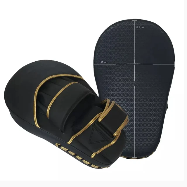 Black and Gold Professional Boxing Focus with Ventilation and Secure Straps