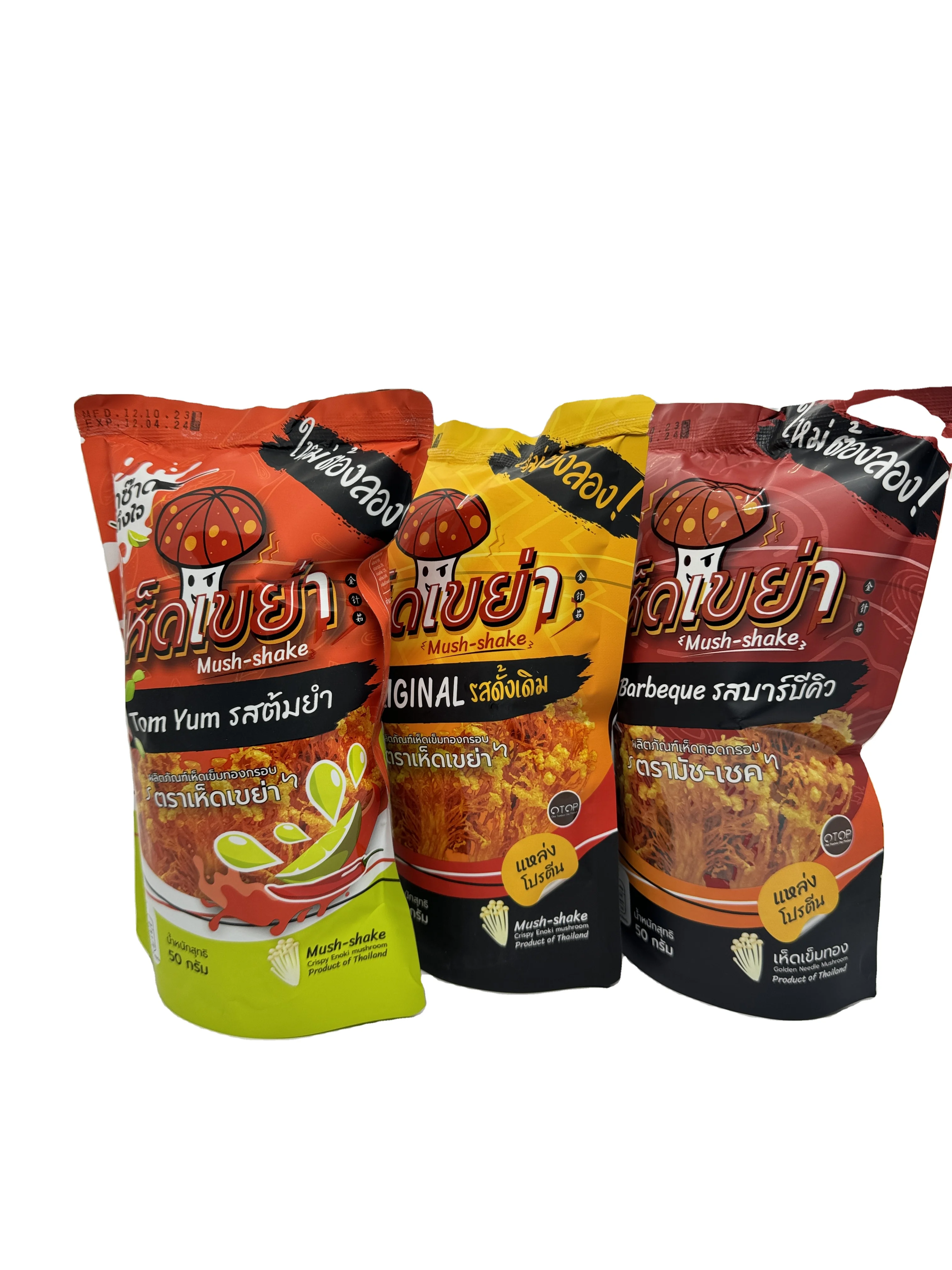 Premium Crispy Enoki Mushroom Snack Chips Tom Yum Flavor Wholesale Thailand-Sourced Fruit & Vegetable Snacks from Thailand