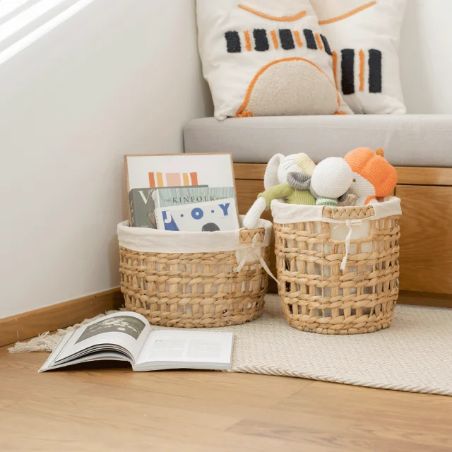 Natural Straw Seagrass Bamboo Basket Vietnam Large Storage Baskets Cheap Wholesale Products Wicker Laundry Hand Woven Handmade