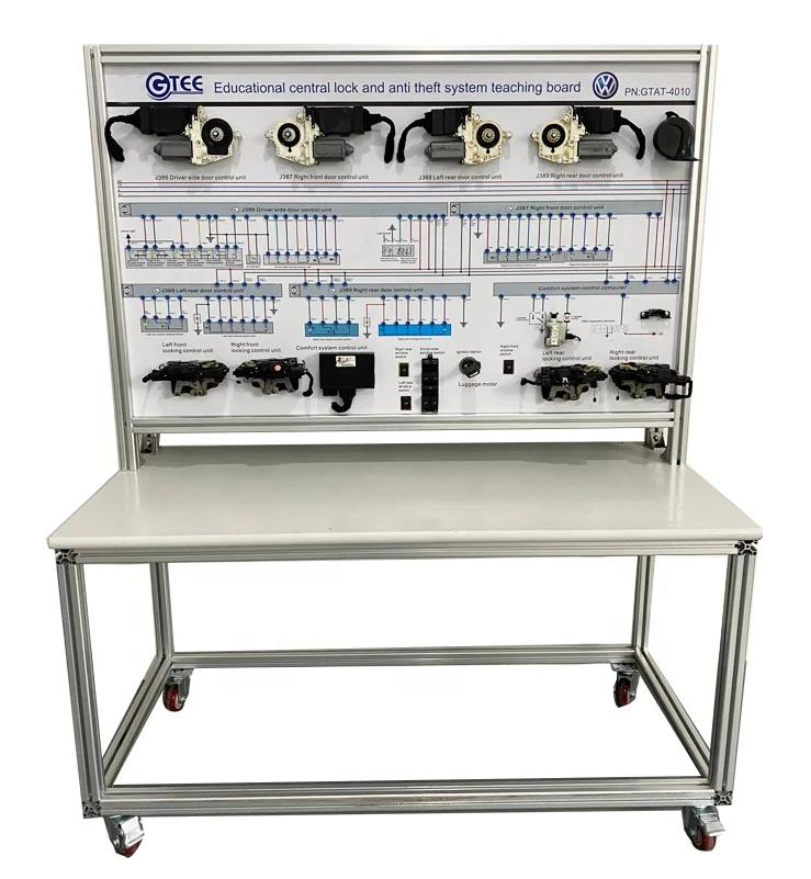 Electronics training kit, central lock and anti-theft system, teaching panel, school equipment, car teaching board