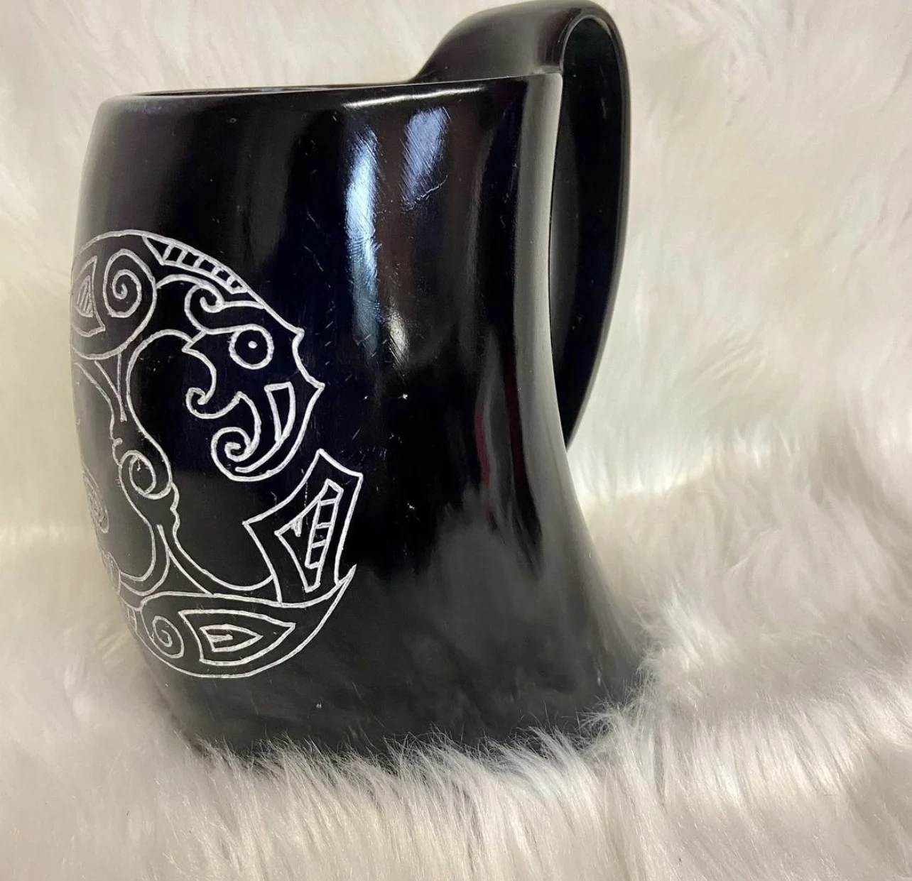Best Quality Viking Drinking Horn Mug Polished Agate Unique and Elegant Style