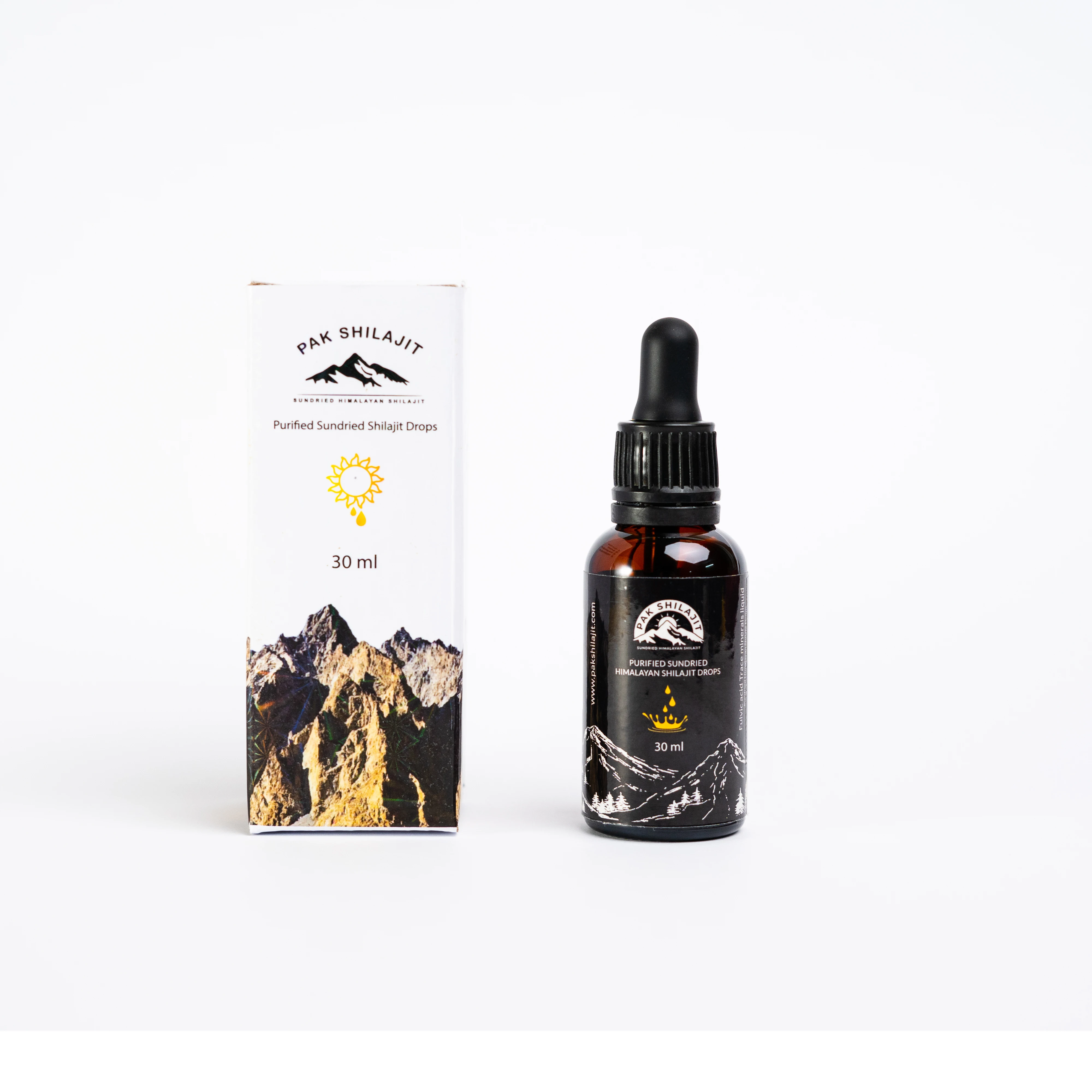 Жидкие капли Shilajit 30 мл чрезвычайно мощные органические полученные на расстоянии более 17000 футов в гималайских горах Пакистана