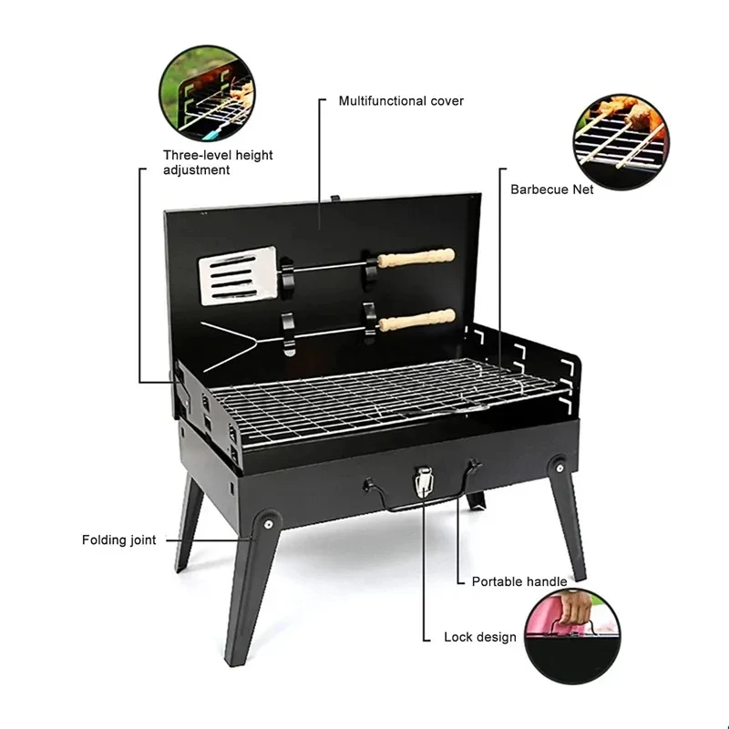 kebab skewer foldable folding mini  portable bbq barbeque grill grille bbq camping charcoal barbecue bbq grills outdoor