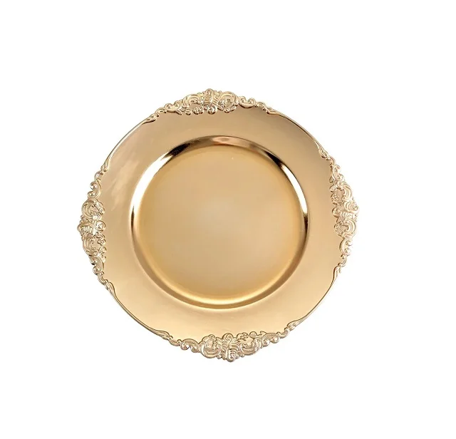 Decorative Bulk Nickel Plating Iron Etch Design Plate Hot Selling Plate for Tableware Dinnerware Handmade In Bulk