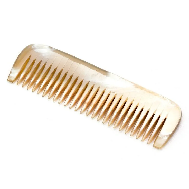 Custom Logo Color Eco-Friendly Natural Buffalo Ox Horn Comb for Beards Wholesale Hair Combs Home Use