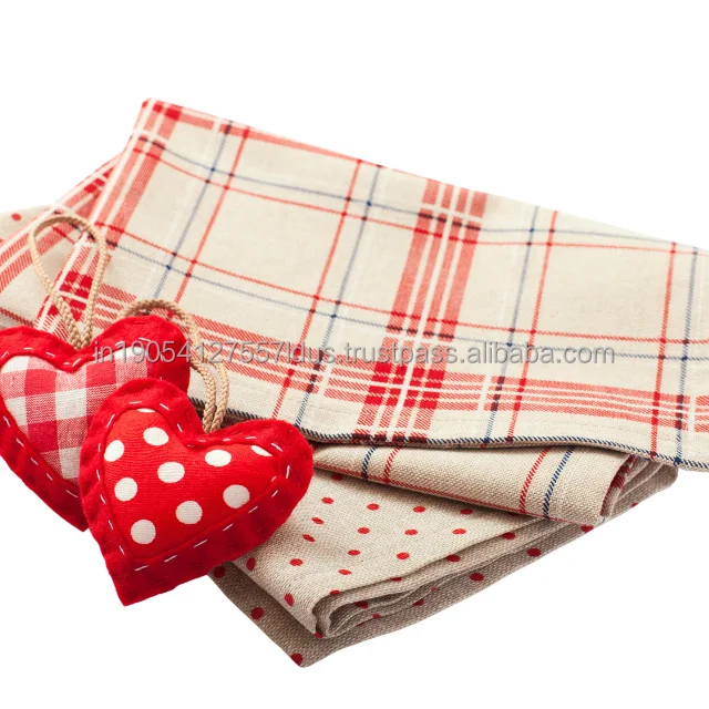 Experience 100% cotton custom wholesale waffle weave yarn-dyed kitchen towels and tea towels, manufactured in India for quality.