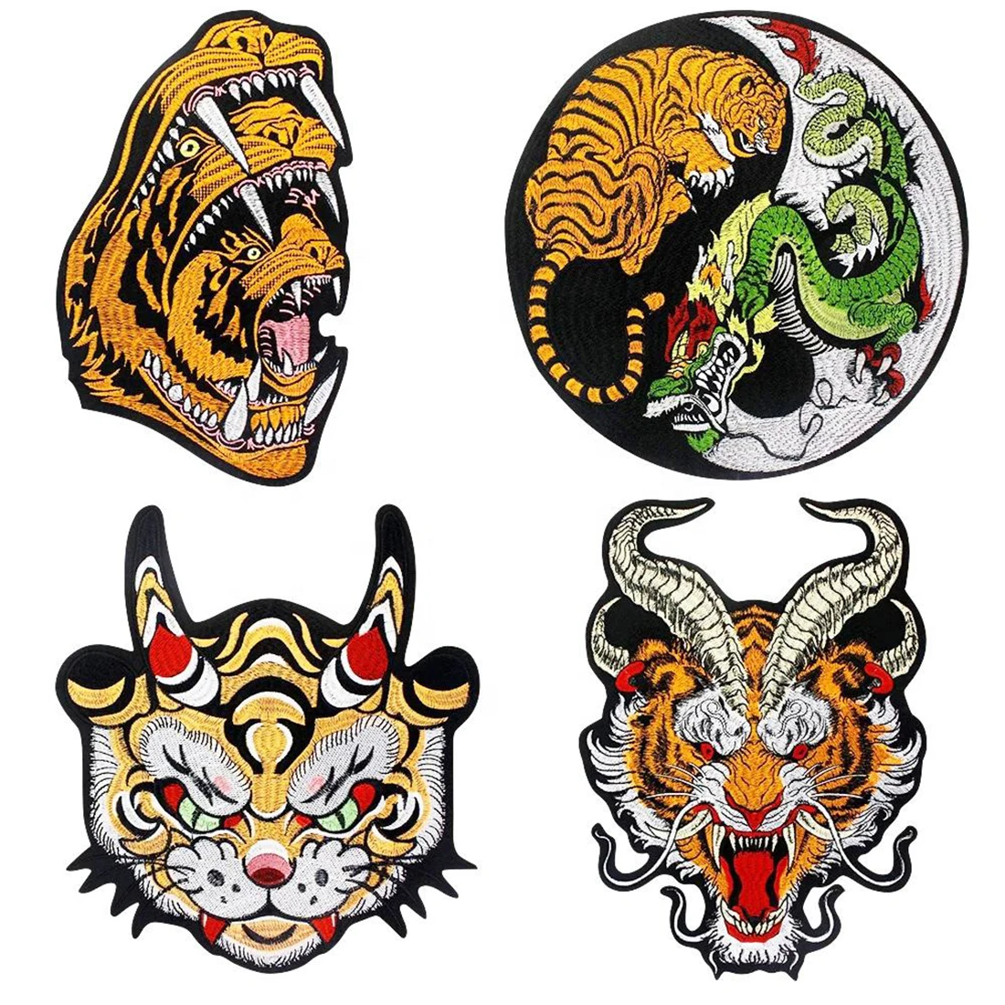 Нашивка из ткани с вышивкой на заказ нашивка утюгом тигром Аппликации вышивка нашивки животными