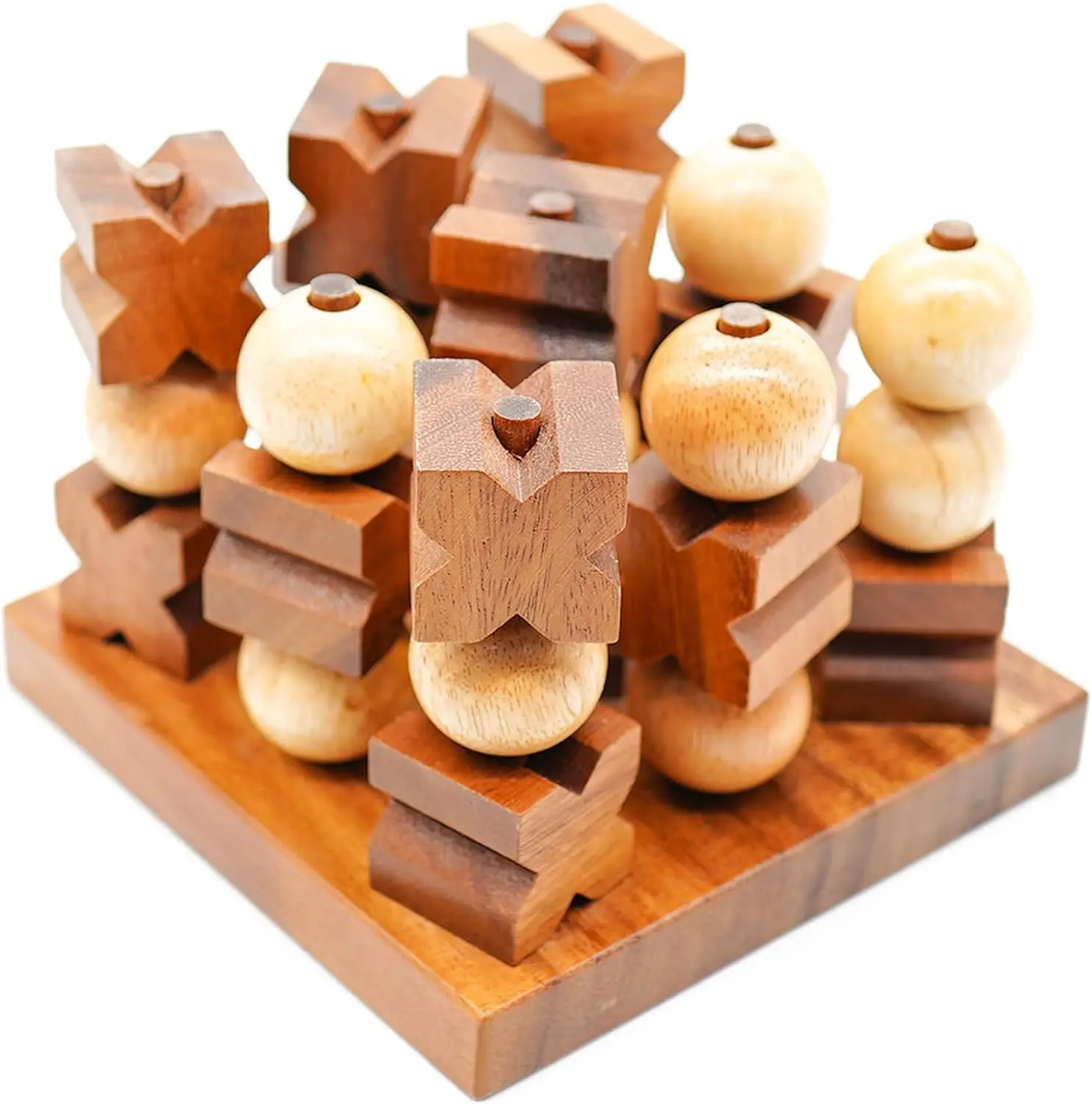 3D Wooden Tic Tac Toe Rustic Coffee Table Decor Unique Gift for Special Occasions Fun Strategic Game for All Ages
