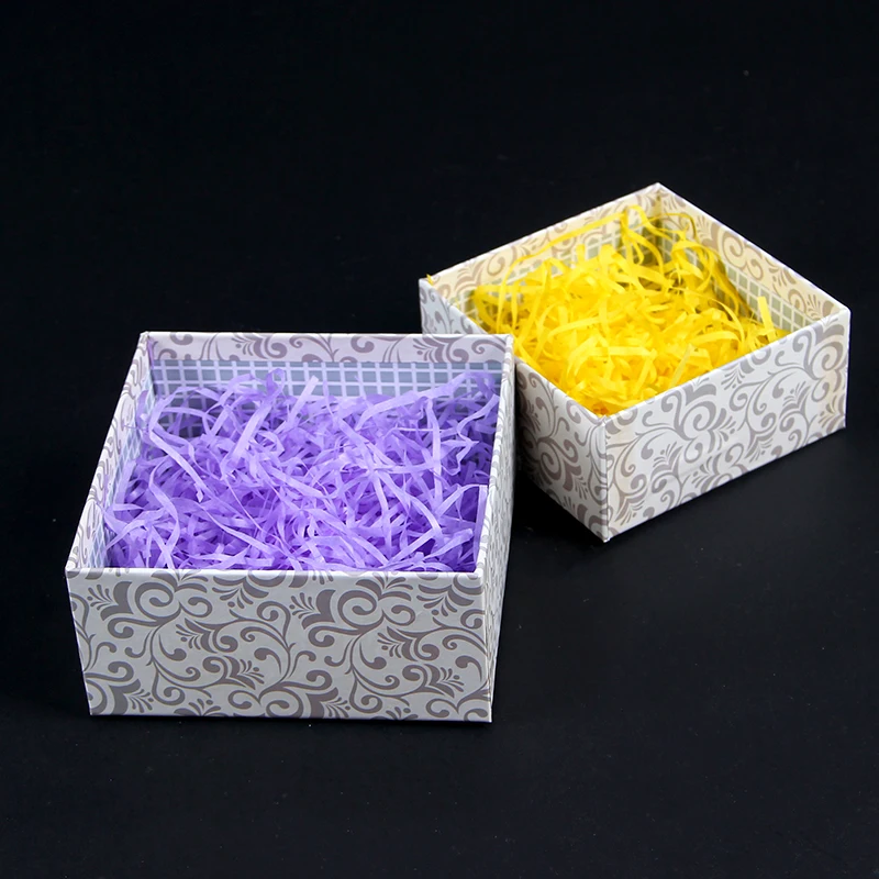 Recycled Packaging Crinkle Paper Shred50g/Bag Crinkle Cut Raffia Shredded Gift Box Filler Crinkle Paper