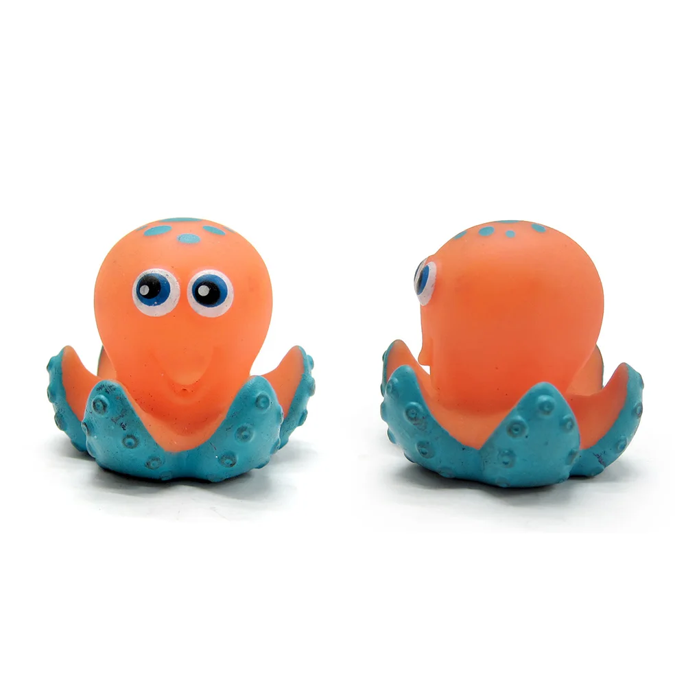 Custom Funny Orange Octopus Bath Child Toy