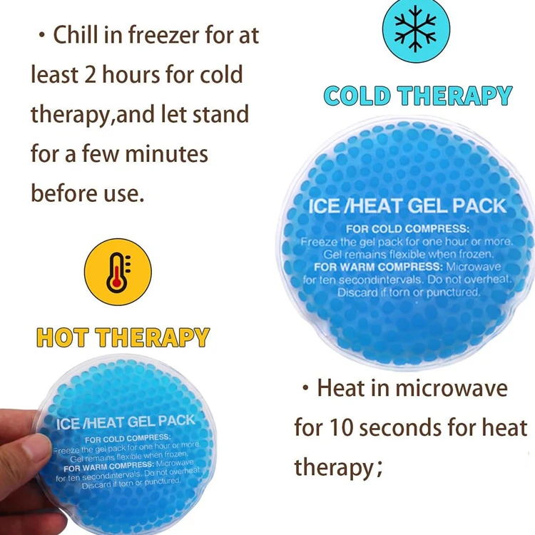 Trending Products 2024 New Arrivals Custom Round Shape Gel Bead Ice Pack Reusable Hot Cold Pack