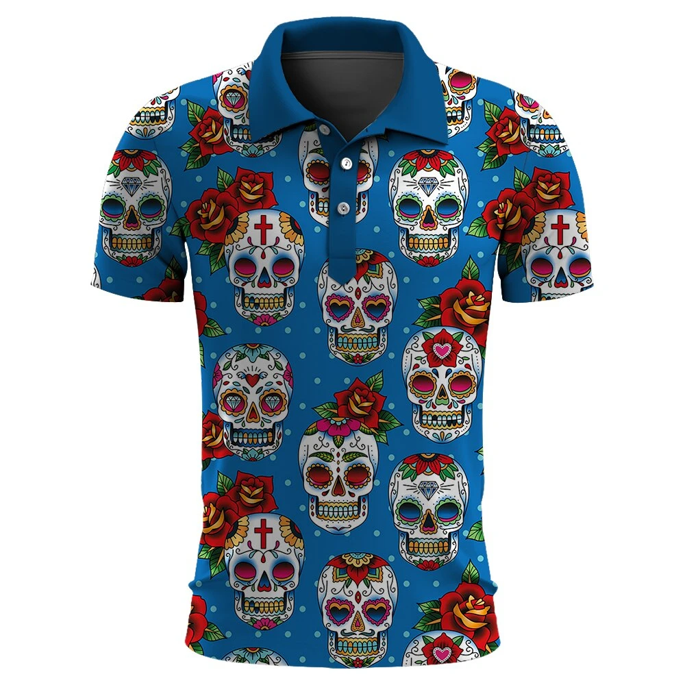 Man Polo T-Shirt Pattern 3D Digital Print Men Short Sleeve Polo Shirt , Men Cool Lapel Polo Shirt , Men Business Polo Shirt
