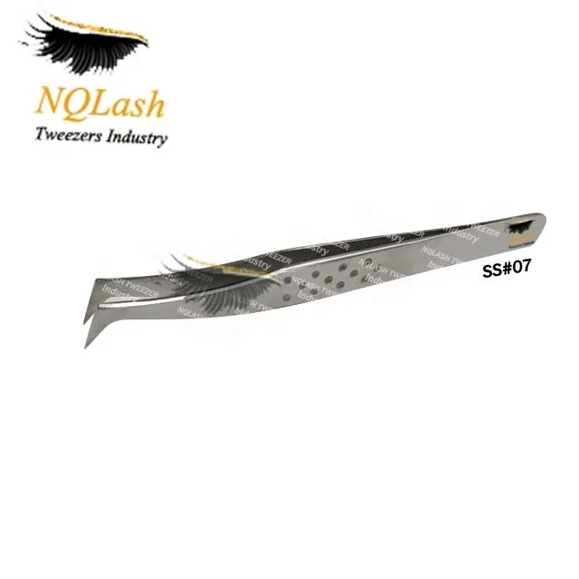 Stainless Steel Volume Extension Tweezers Factory Price New Model Eyelash Extension Tweezers Custom logo NQLASH Tweezers