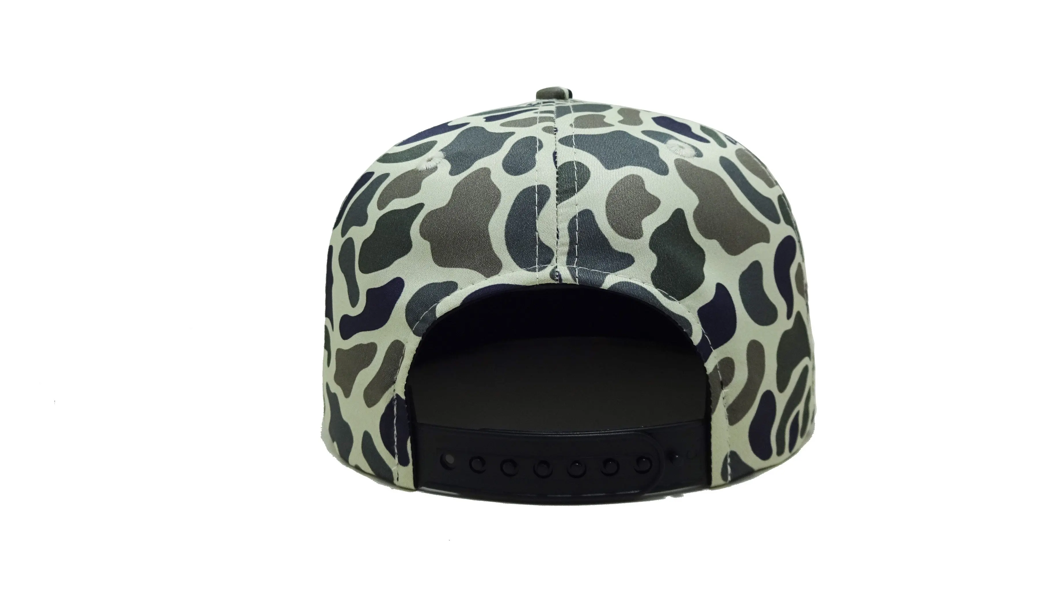 Customized Logo Woven Patch Camo Snapback 5 Panel With Rope Injae Vina Made Hats High Printing Camo Color Vietnam Hats