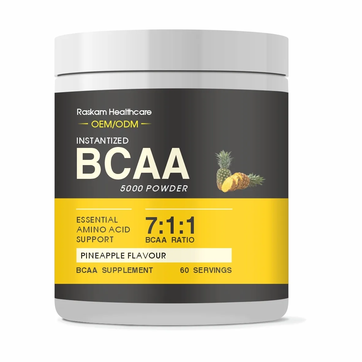 Спортивная добавка для наращивания мышц BCAA порошок с соотношением 7:1:1 Ананасовый аромат сильной системы иммунитета улучшая мышечную выносливость