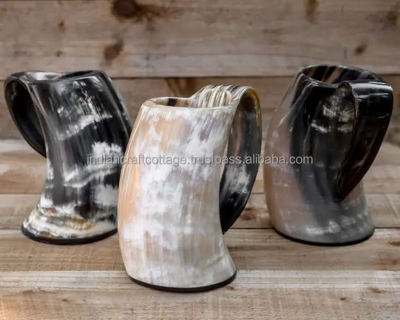New Arrivals Natural Buffalo Drinking Horn Viking Drinking Horn Tankard for Beer Mead Medieval Drinking