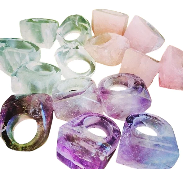 Кольцо из чистого аметиста и кварца для оптовой продажи