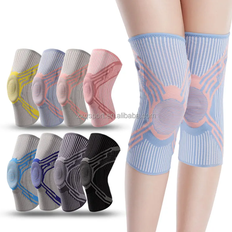 Knee Protector Adjustable Silicone Pad Knee Brace Sports Knee Pad With Side Stabilizers And Patella Gel Pad