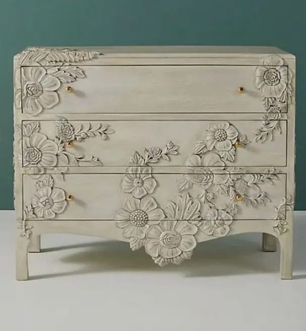 Современный роскошный винтажный антикварный Королевский шкаф для гостиной с резными цветами и листьями ручной работы