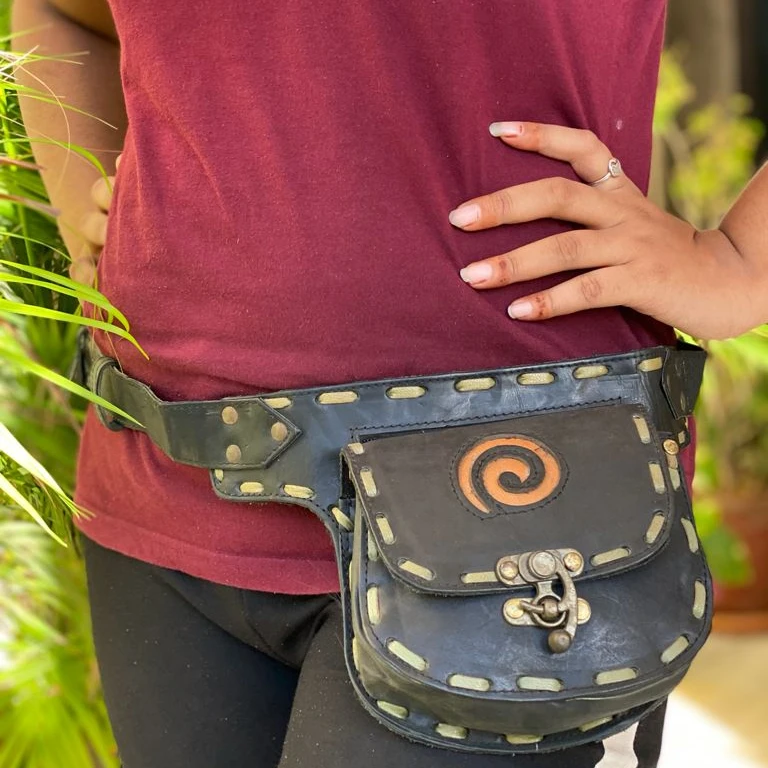 Real Leather Waist Pocket Belt Stylish Leather Belts Hiking Leather Belts Waist Bags Fanny Pack
