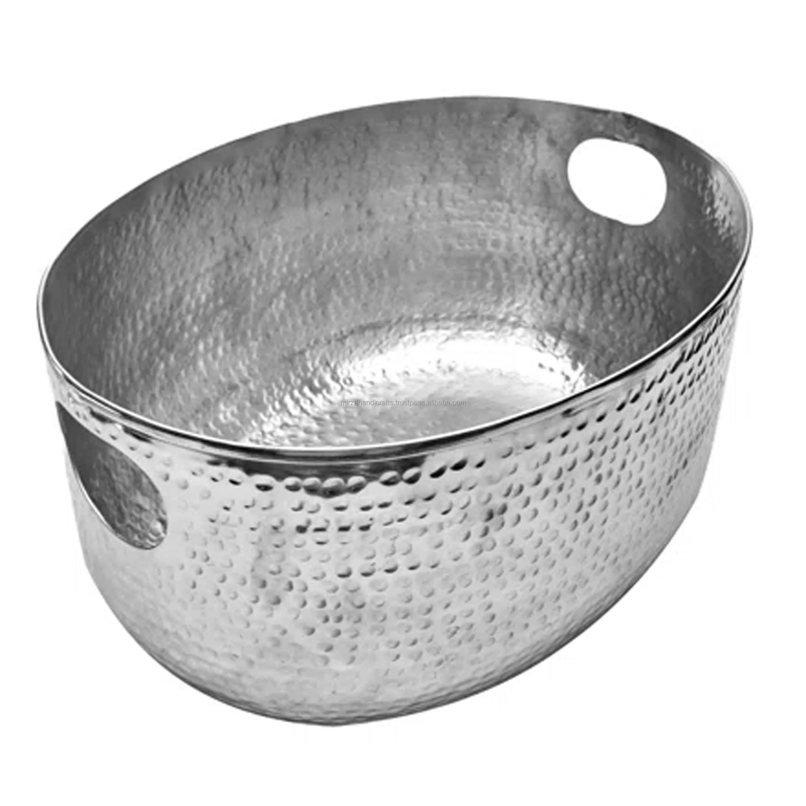Large Black Aluminum Beverage Hammered Beverage Ice Tub for Parties Wine Cooler Tub Beer Ice Cooling