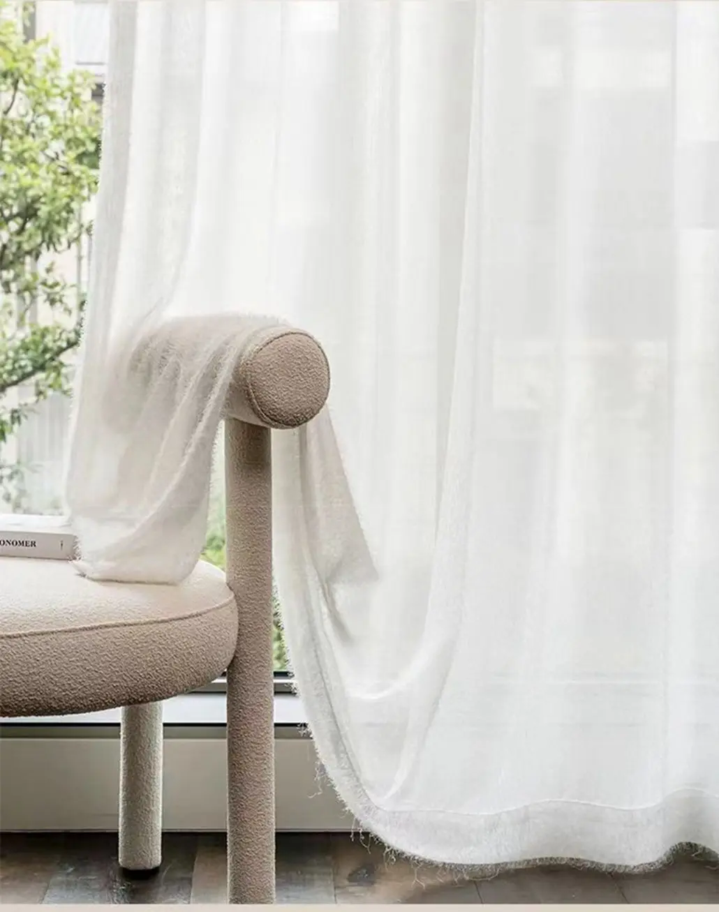 High density Woolen material  Sheer artwork China curtain supplier