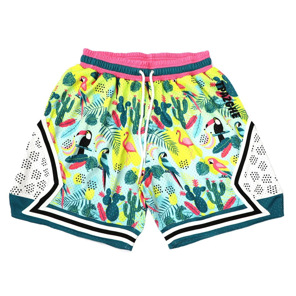 Custom Color Custom Sublimation Print Basketball Shorts High Street Mesh Shorts Above Knee Men Shorts BY Fugenic Industries