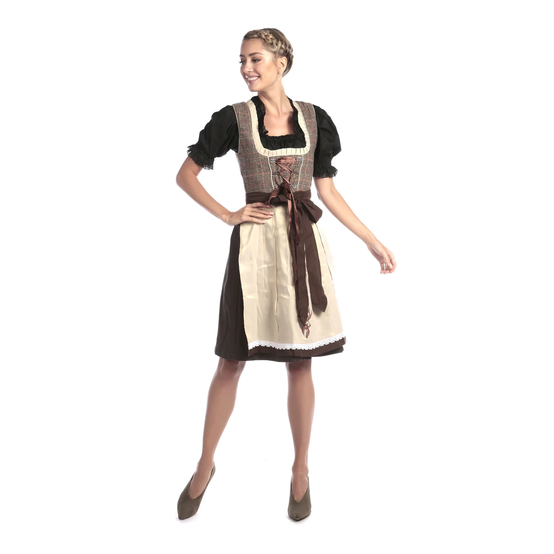 Customized Breathable Printed Red Dirndl Dress for Women German Embroidery Oktoberfest Dirndl Female Costume