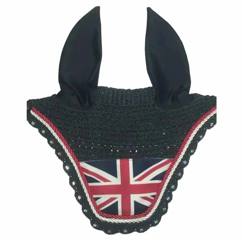 Factory OME high quality custom polyester cotton ear bonnet equine fashion horse fly veil with sound proof