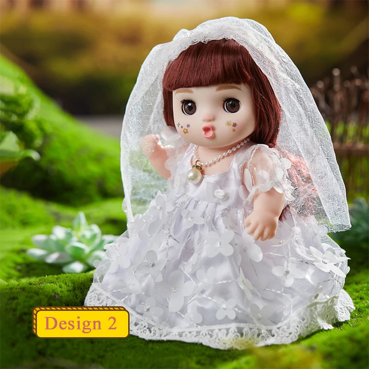 kawii diy fairy dolls with clothes dress Mini doll 30 cm movable joint kids toys for girls with 3D big eyes