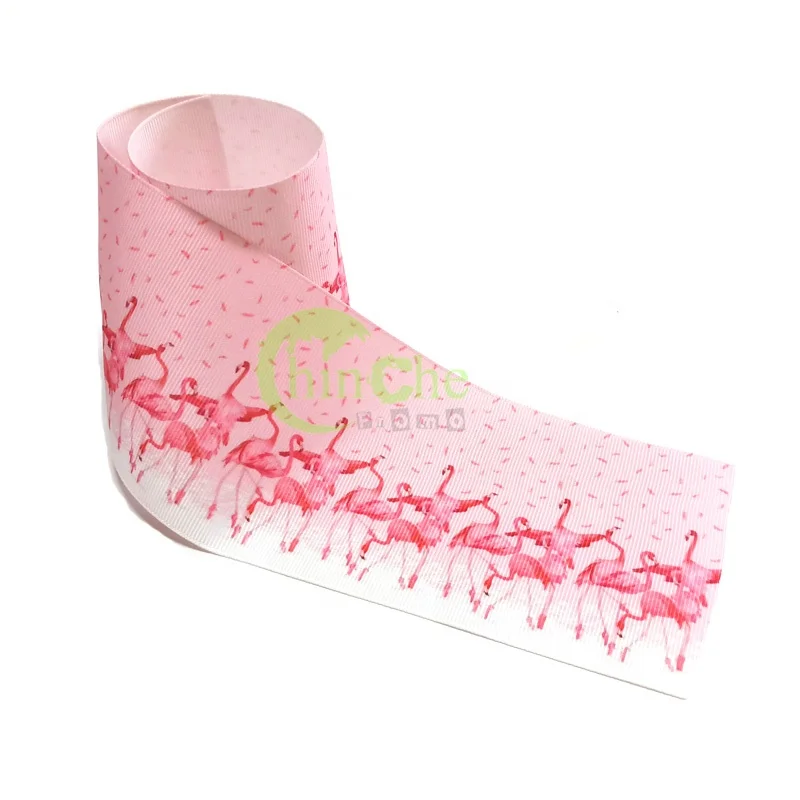1.5 inch 2 inch 5mm Full Color Printed Wide Grosgrain Ribbon with Logo Custom