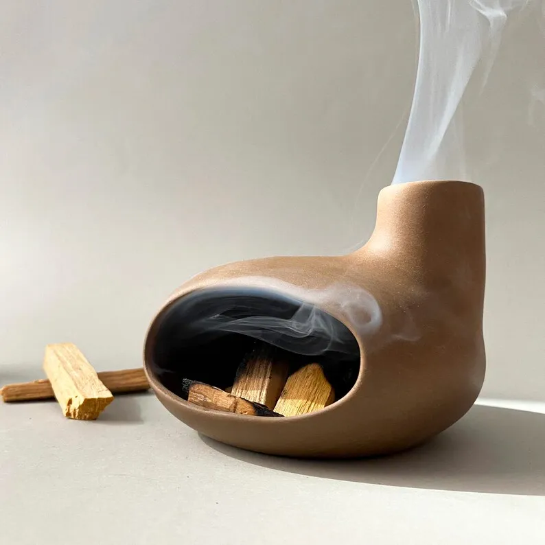 Whosale Palo Santo Burner Cone Incense Holder Handmade Modern Ceramic Chimney Incense Burner